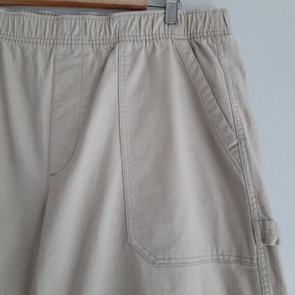 OLD NAVY | Utility Pull-On Elastic Waist Casual Crop Pants Beige Sz XL Flawed - Picture 5 of 12